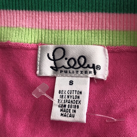 Lilly Pulitzer pink neck sweater with retro stripes Sm - Picture 4 of 5